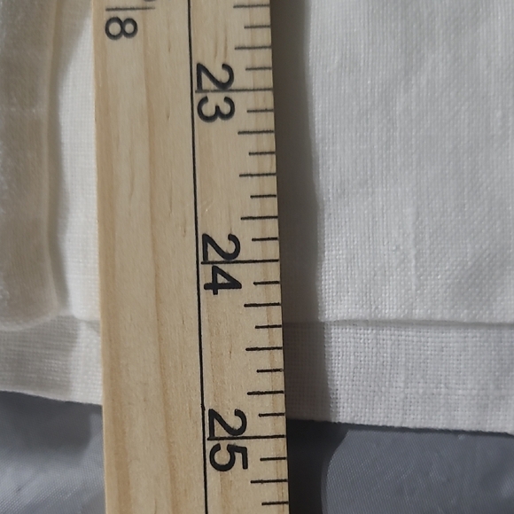 Linen Trousers Ivory White Wide Leg Cuffed Unlined Washable Cuffed Pockets Boho - Picture 8 of 12